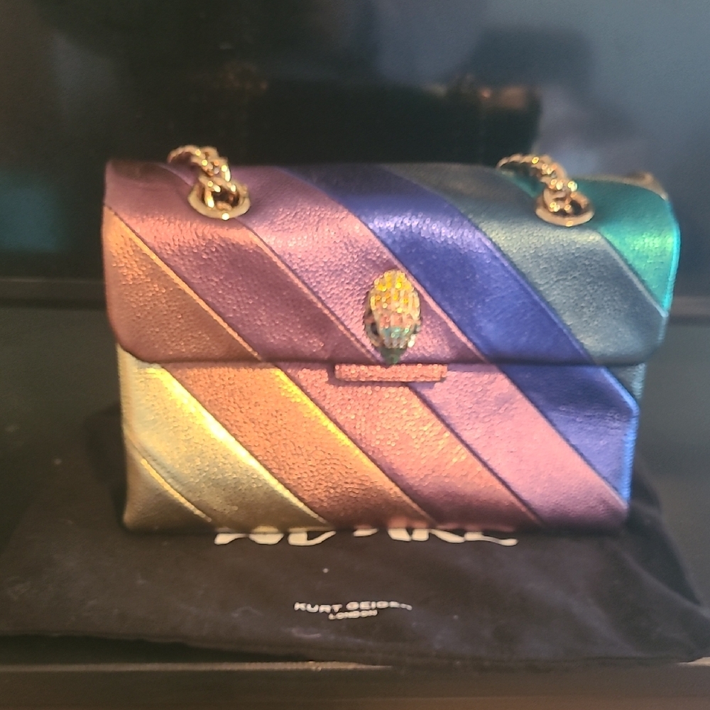 Kurt Geiger Rainbow Quilted Shoulder Bag With Dust Cover